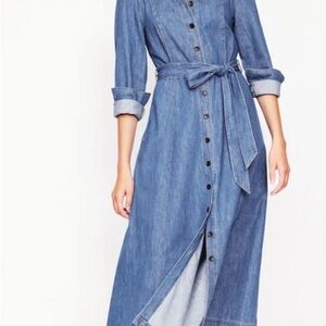 Boden Blue Denim Collared Dress
